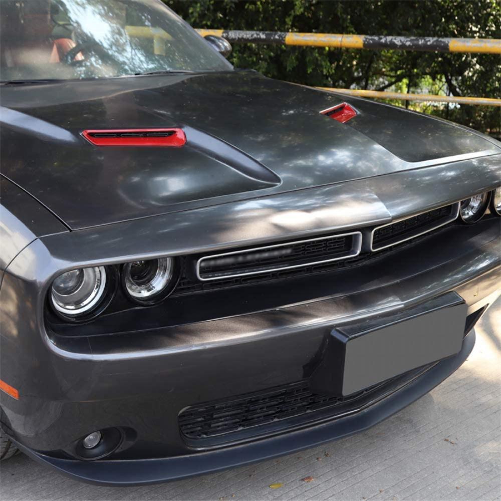 Hood Vents Outlets Vents Cover Trim Interior Decoration Accessories for Dodge Challenger 2015-UP Red 2PCS