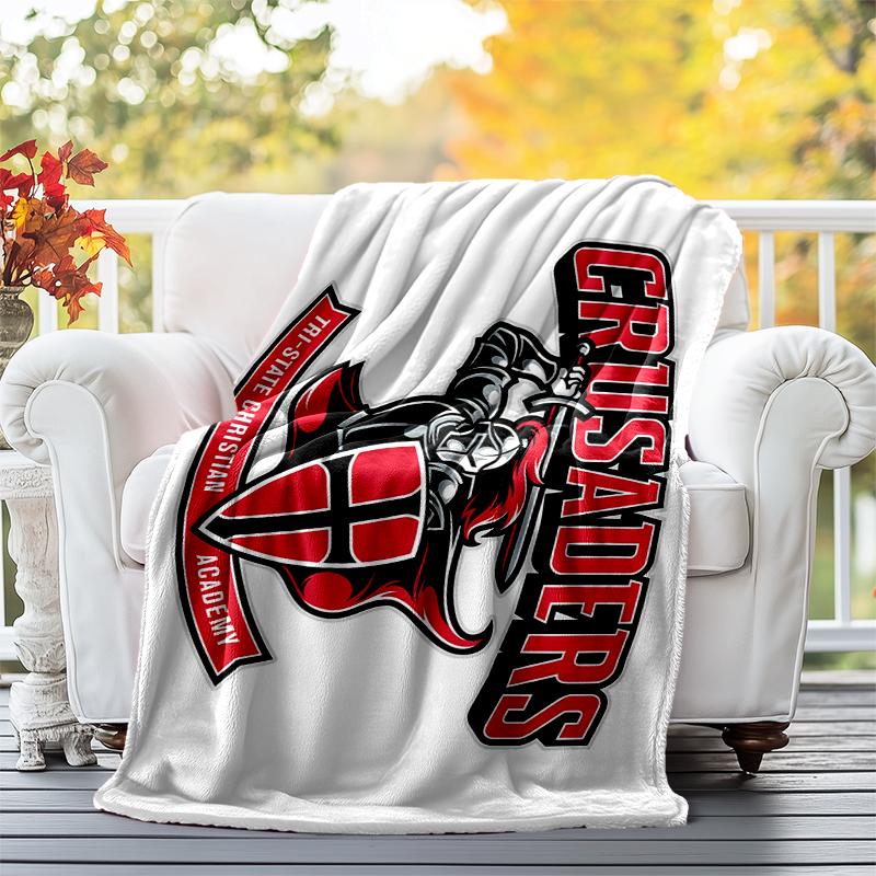 Crusader Flannel Blanket Soft All-Season Throw, Design for Camping, Car Travel, Hiking Sofa, Bed, Office Perfect Gift for Parties