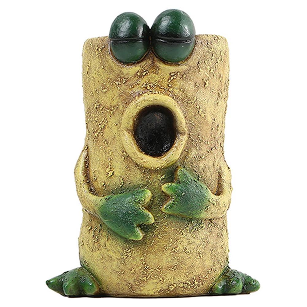 Funny Frog Planter Resin Cartoon Frog Flower Container Cute Frog Succulent Pot Small Frog Planter Ornament for Home Courtyard