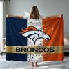 Denver Broncos Logo Print Flannel Blanket High Quality Warm Comfortable Cover for All Seasons Perfect for Gifts Home Decor