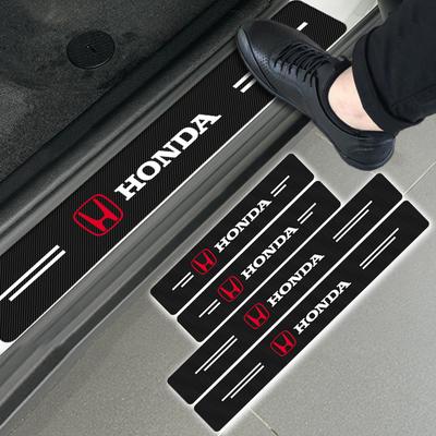 4 шт. Накладка на порог двери автомобиля из углеволокна Защитная наклейка для Civic Xrv Hrv Crv Brv City Accord Fit Jazz Insight Pilot Passport Stepwgn