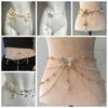 Waist Accessory Pearl Waist Chains Versatile Body Jewelry Fashion Floral Belly Chain  Women