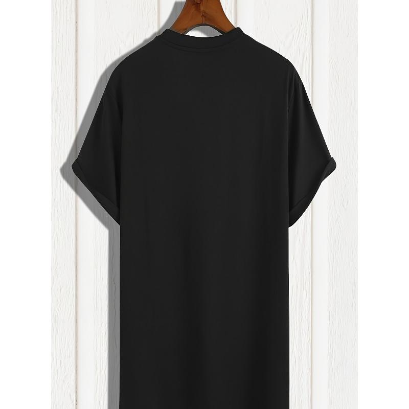 Европейские размеры Мужская винтажная футболка Rock & Roll с акустической гитарой  Потертая музыкальная футболка с культовым изображением гитары Дышащая с круглым вырезом