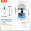 Electric Cotton Candy Machine, 1000W Candy Floss Maker, Commercial Cotton Candy Machine with Cover, Stainless Steel Bowl, Sugar Scoop, Drawer, Perfect