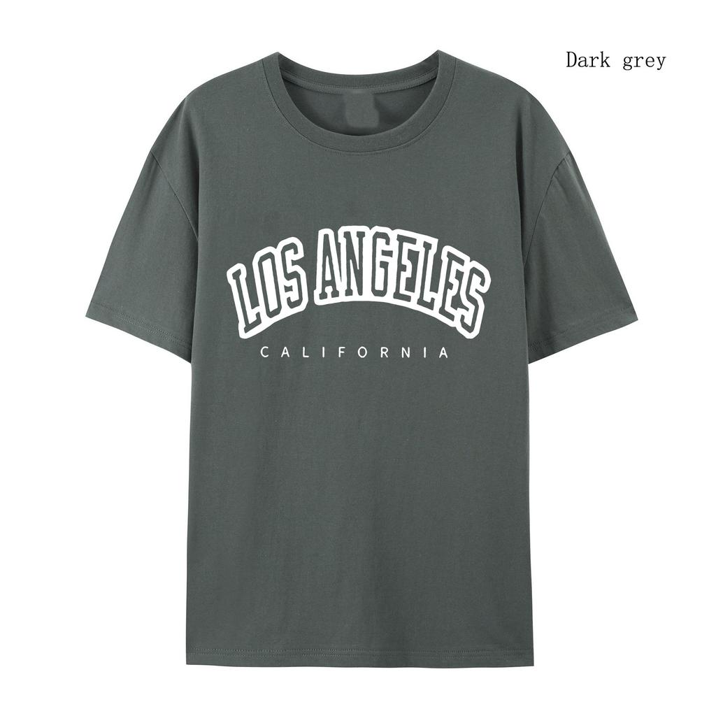 Женская футболка с рукавом большого размера Лос-Анджелес Печать Женская футболка Зимняя свободная футболка высокого качества Футболка с буквенным принтом