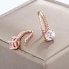 Квадратные маленькие серьги-пряжки Super Flash Zircon, круглые серьги
