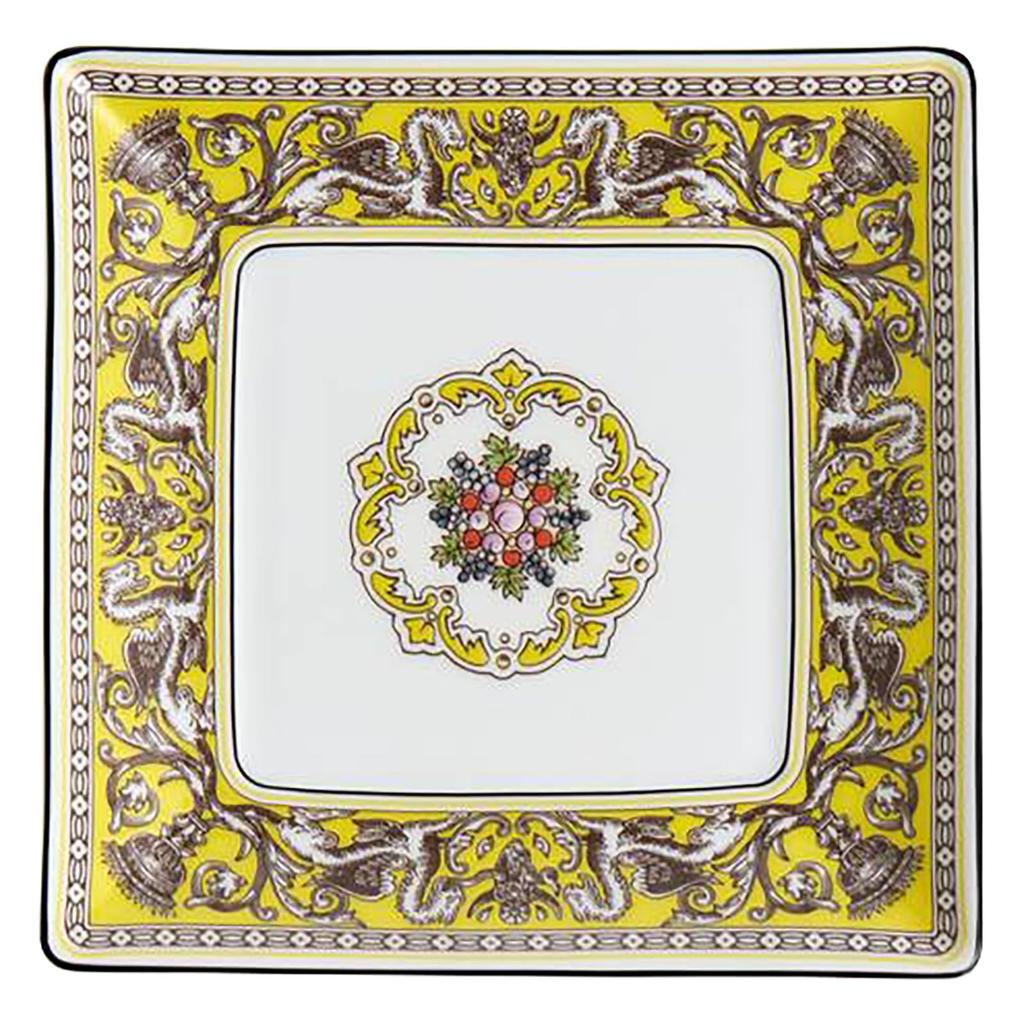 [Officially Imported] Wedgwood Florentine Citron Square Tray, Approximately 14.5cm, Yellow, Product Number 1076509
