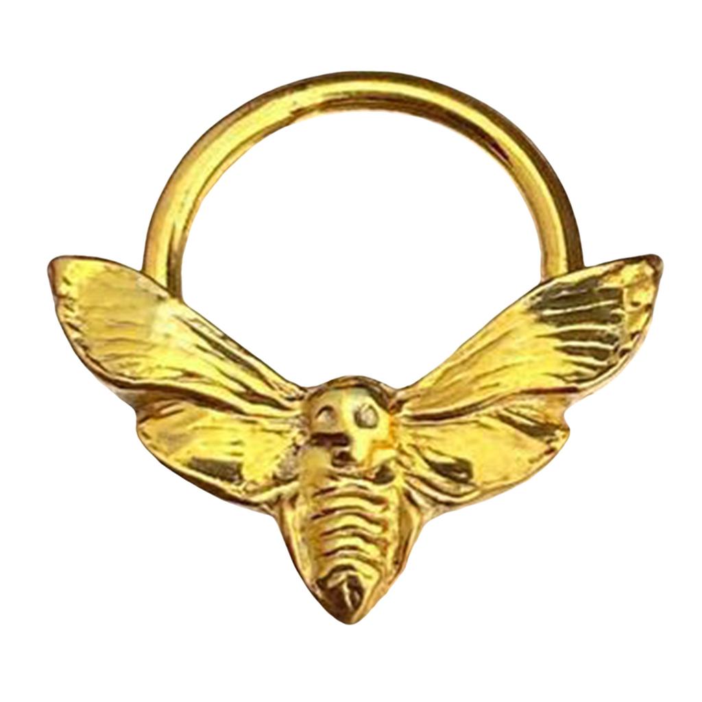 Skull Moth Nose Stud Rings Plated Sturdy Alloy Comfortable Wear Punk Gothic Styles Jewelry for Fashion Enthusiasts