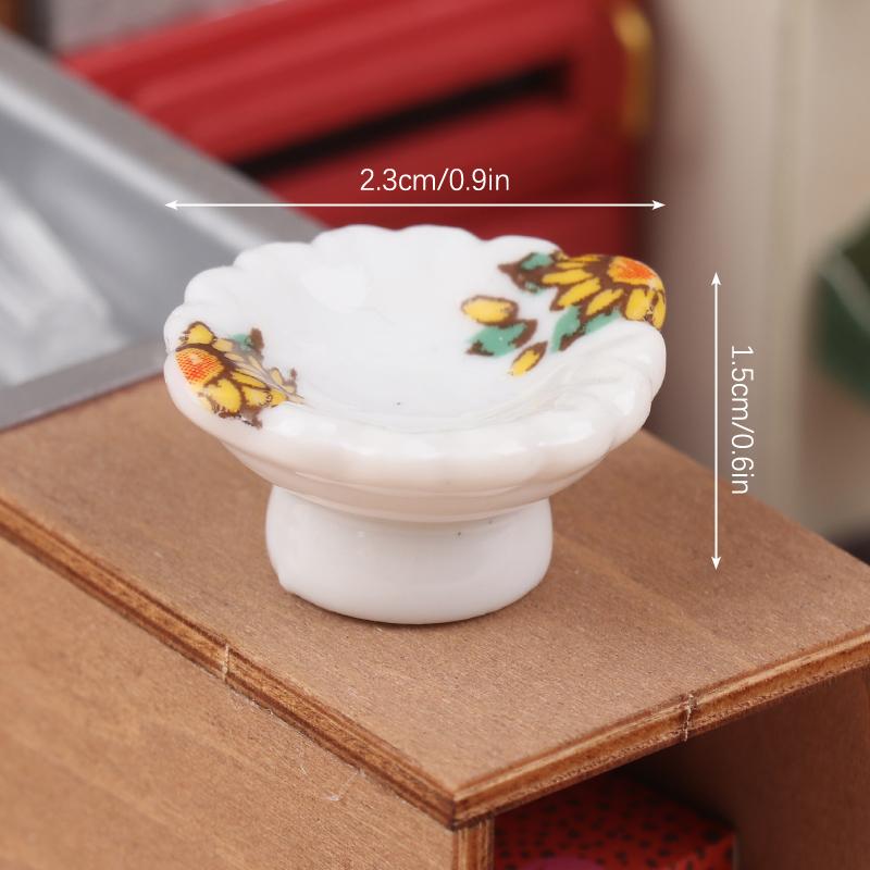 1:12 миниатюрных керамических фруктовниц для кукольного домика, высокий поднос, тарелка для торта, столовая посуда, модель кухни, декор, игрушка, аксессуары для кукольного домика