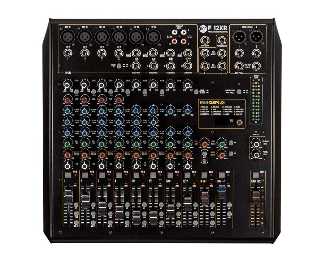 RCF USB interface effector 12CH mixing console F12XR black 2×2 & built-in