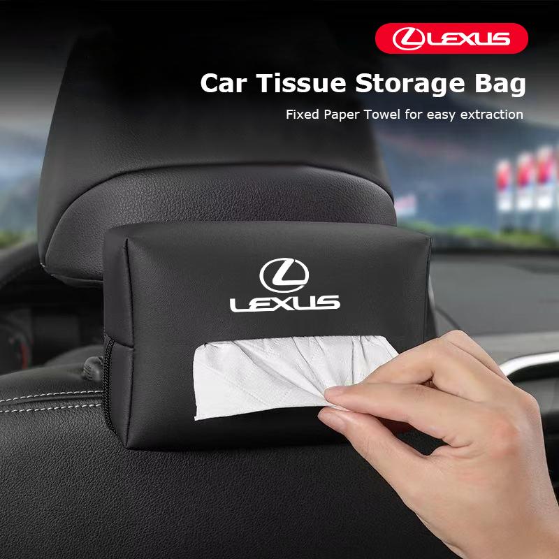 AAPD1 Car Logo Tissue Storage Bag Paper Towel Organizer Accessories For Lexus LS LC RZ IS350 ES300 GS350 CT200h GX460 LX570 RX500h NX3