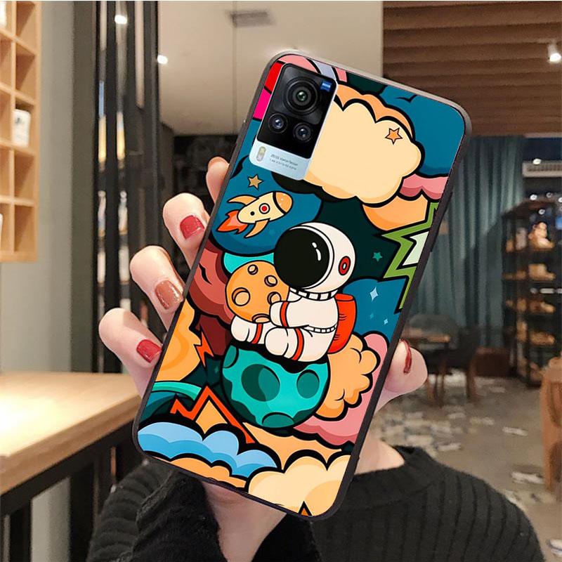 Милый чехол для телефона с изображением астронавта для VIVO V21E V21 V23 V23E V2109 Y53S Y33S Y55 Y76 Y31 Y21 Y72 Y01 Y21S Y11S