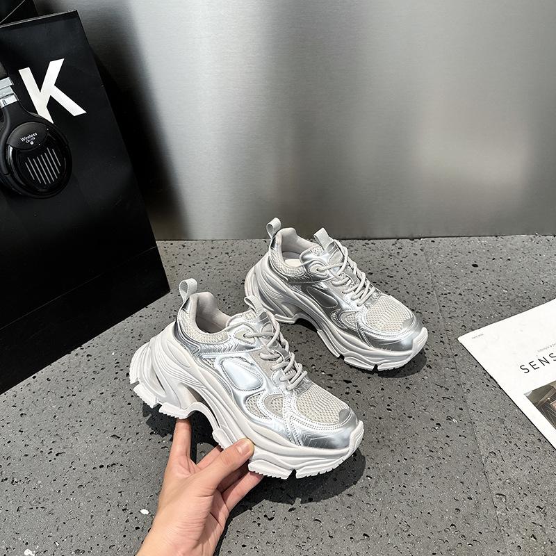 Платформенные кроссовки для женщин осень-зима новая корейская версия дышащие и универсальные, легкие и нескользящие повседневные спортивные кроссовки тренд