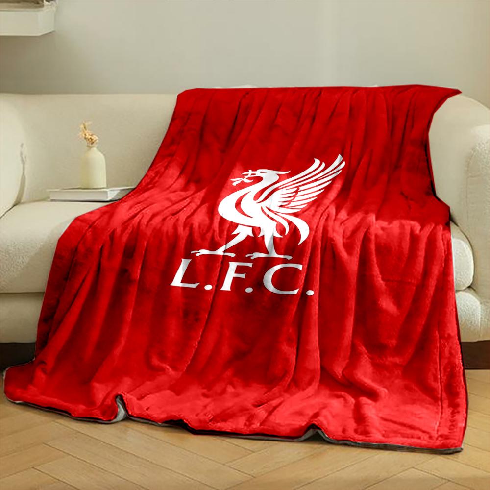 Red blanket Set with White L.F.C. Logo Designed Flannel blanket for bedroom, living room, sofa, and nap