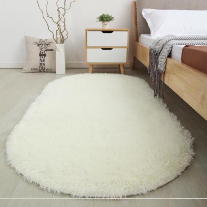 Oval Carpets for Living Room Sofa Bed Bedides Mats Soft Rugs Non-slip Bedroom Mats Home Decoration Tapetes