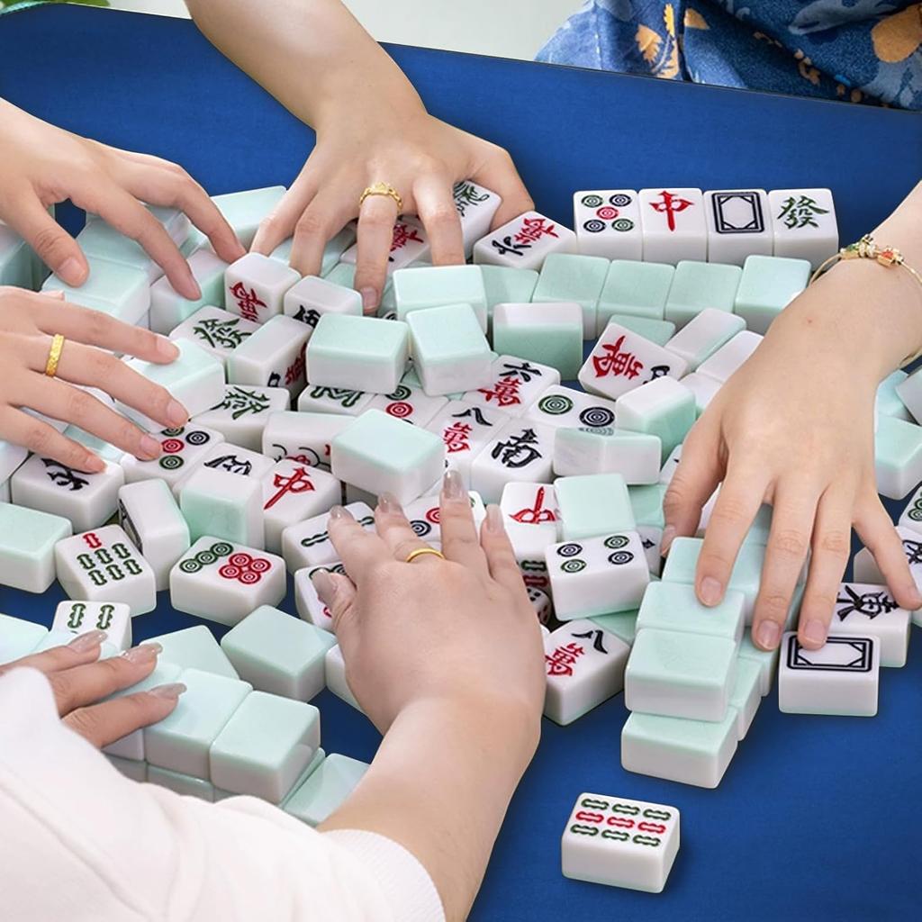 Mahjong Mat,Mahjong Table Mat with Black Carrying Bag,Rubber Anti Slip Game Mat and Noise Reducing Table Cover for Mahjong,Dominoes,Poker,Card,Board