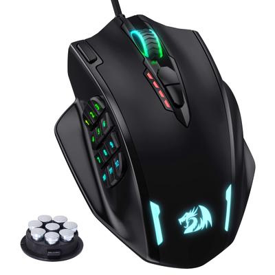 Redragon M908 Impact RGB LED MMO Gaming 12-сторонняя оптическая проводная эргономичная игровая мышь с 20 программируемыми макросами и удобным захватом, кнопками,