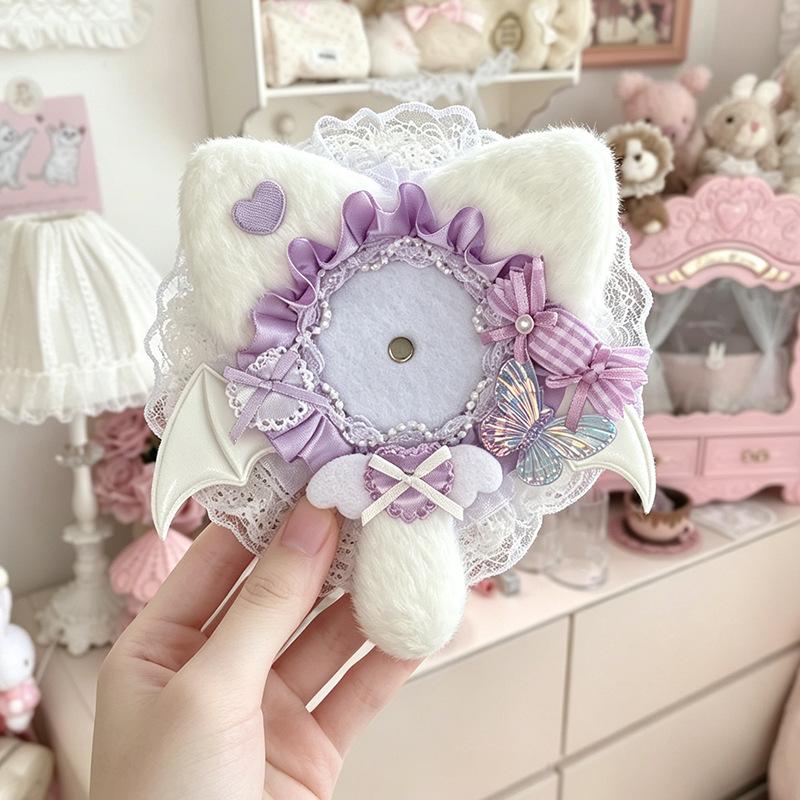 Handmade Lace Bow Rose Card Holder Heart Badge Holder Diy Idol Photocard Y2K Ita Bag Deco Accessories