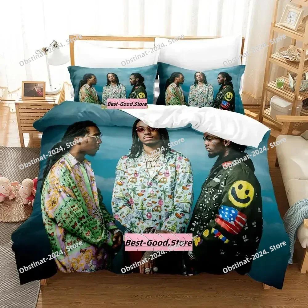 Новый набор постельного белья Migos Односпальный Двуспальный Полный Queen King Размер Постельное белье Взрослый Детская Спальня Комплекты с пододеяльником Аниме постельное белье Кровать