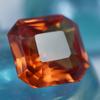 Orange Sapphire Square Cut 3.80 Ct Natural Loose Gemstone CERTIFIED
