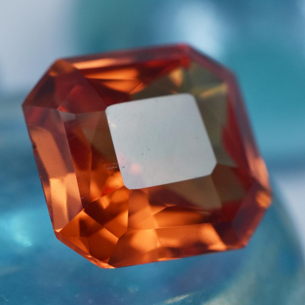 Orange Sapphire Square Cut 3.80 Ct Natural Loose Gemstone CERTIFIED