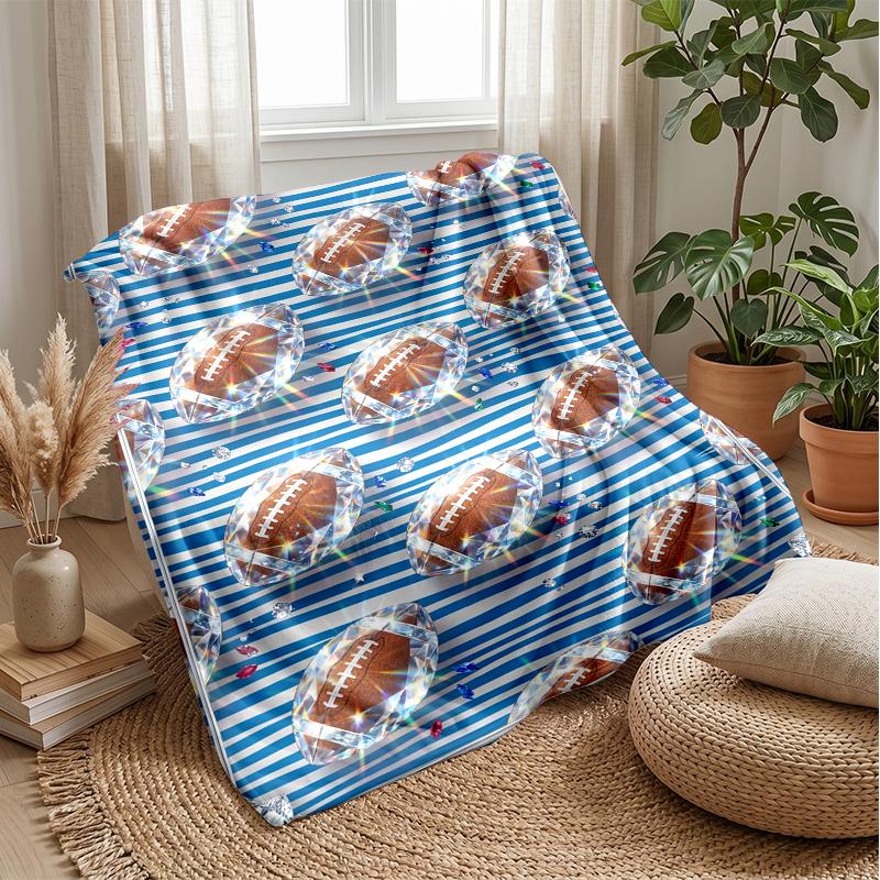 Football Party Decorations 2 Theme blanket Lightweight Warm Flannel Blanket Decorative Throw Blanket for Home Decoration