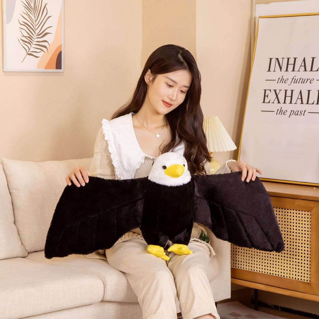 40cm Cute Simulation Spread Wings Eagle Plush Toys Kawaii Plushie Stuffed Soft Lifelike Animal Bird Toys Creative Birthday Gift