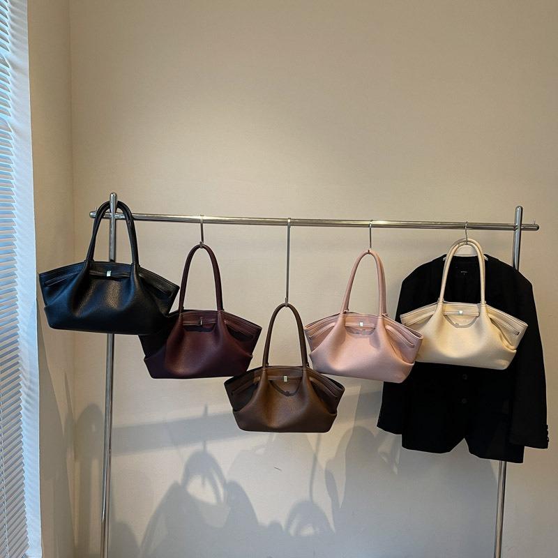 Niche Light Luxury Solid Color Tote Bag Women's Early Spring New Casual Versatile Underarm Bag Commuter Shoulder Handbag