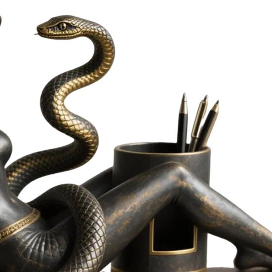 Подставка для ручек в виде змеи, ретро органайзер для стола, стакан для ручек, декоративная подставка для карандашей в виде сексуальной женщины для учебы, спальни, офиса