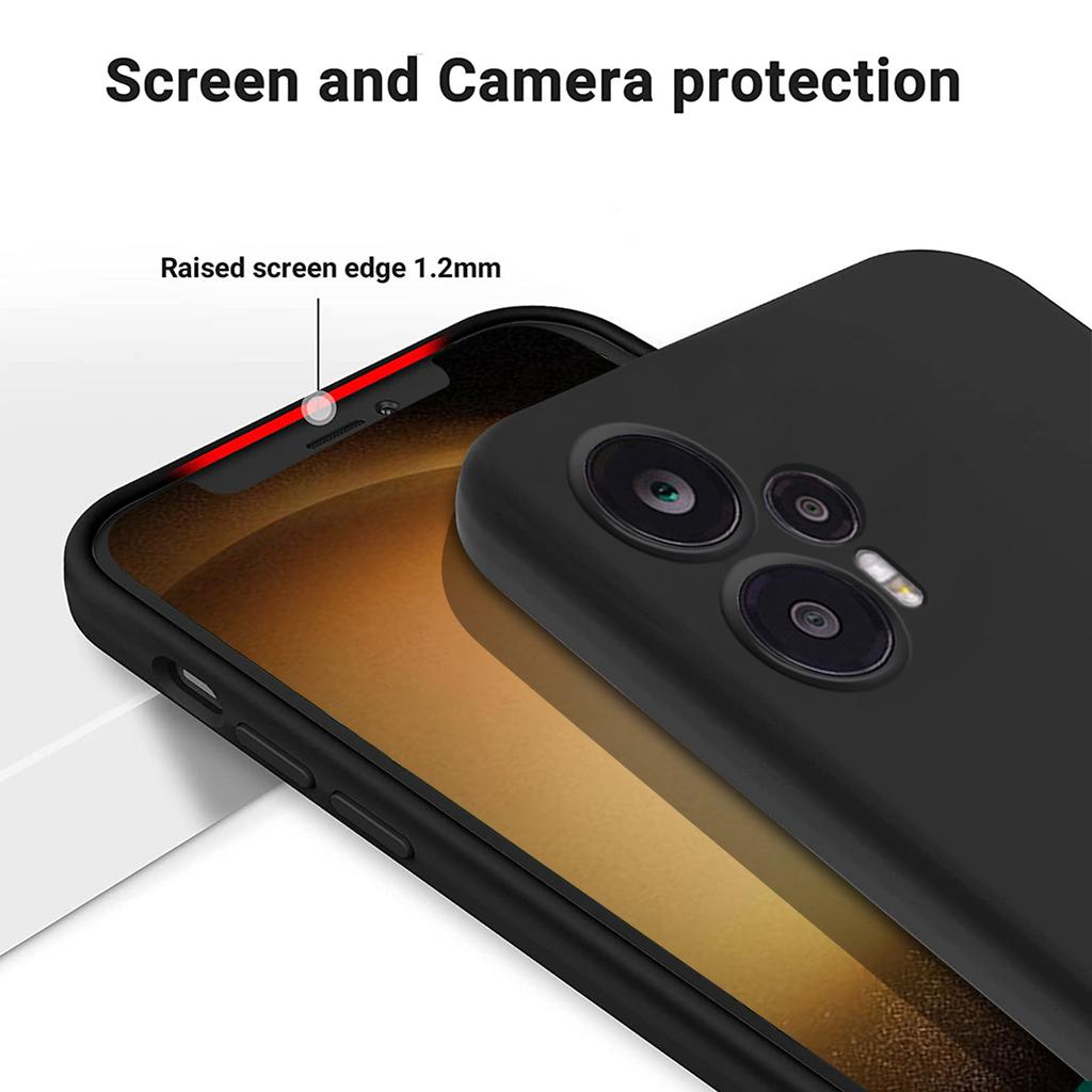 Чехол для мобильного телефона для Xiaomi Poco F5 5G/Redmi Note 12 Turbo, Мягкая подкладка + Жидкий силиконовый чехол-оболочка для смартфона с ремешком