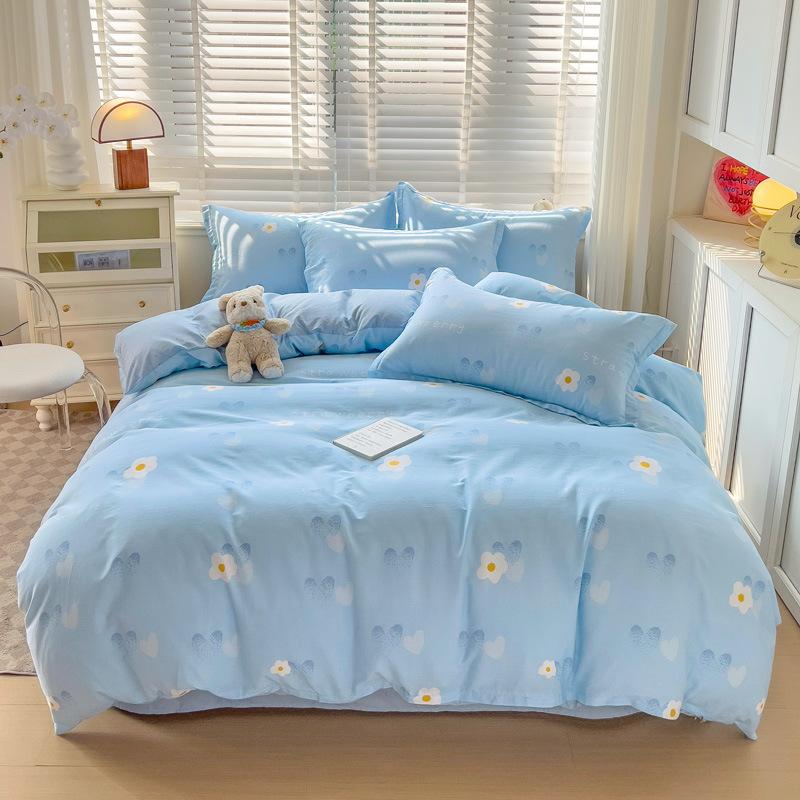 Four-piece quilt cover Household bedding Student single three-piece set Nordic simple style quilt cover quilt sheet