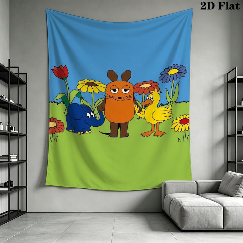 Die Maus Wall Tapestry Aesthetic Wall Hanging Printed Fabric Blanket Decorative Tapestries for Bedroom Living Room Home Decor