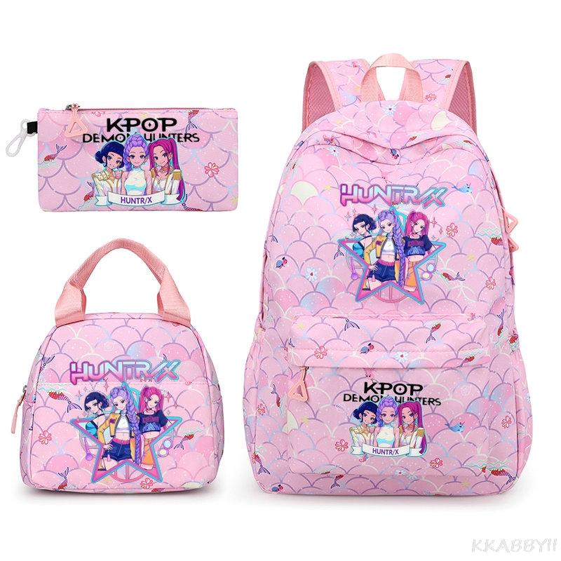 Fashion Backpacks 3pcs Rumi Mira Zoey HUNTR/ Boys School Bags For Women Girls Kawaii Capacity Mochilas