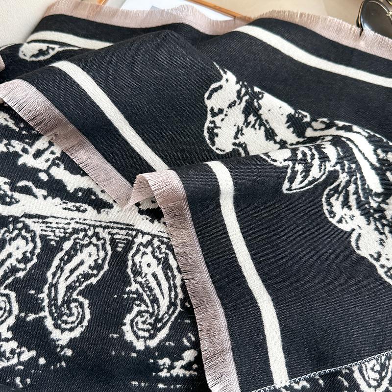 New Shawl Warm Winter Scarf Women Print Paisley Tower Cashmere Pashmina Thick Wrap Head Neck Foulard Luxury Blanket Echarpe