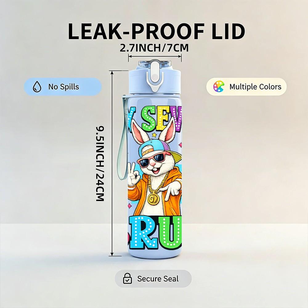 1PC Six Seven Bruh Fox Character Print 750ml Color Plastic Sports Water Bottle Leakproof Flip Straw Lid Suitable for Sports Office Home Use