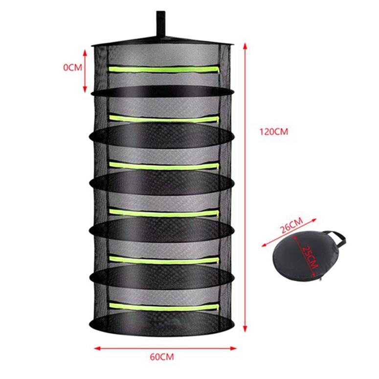 Multi-layer Herb Drying Net Hanging Basket Folding Vegetable and Fruit Drying Cage Zipper Drying Net KTY