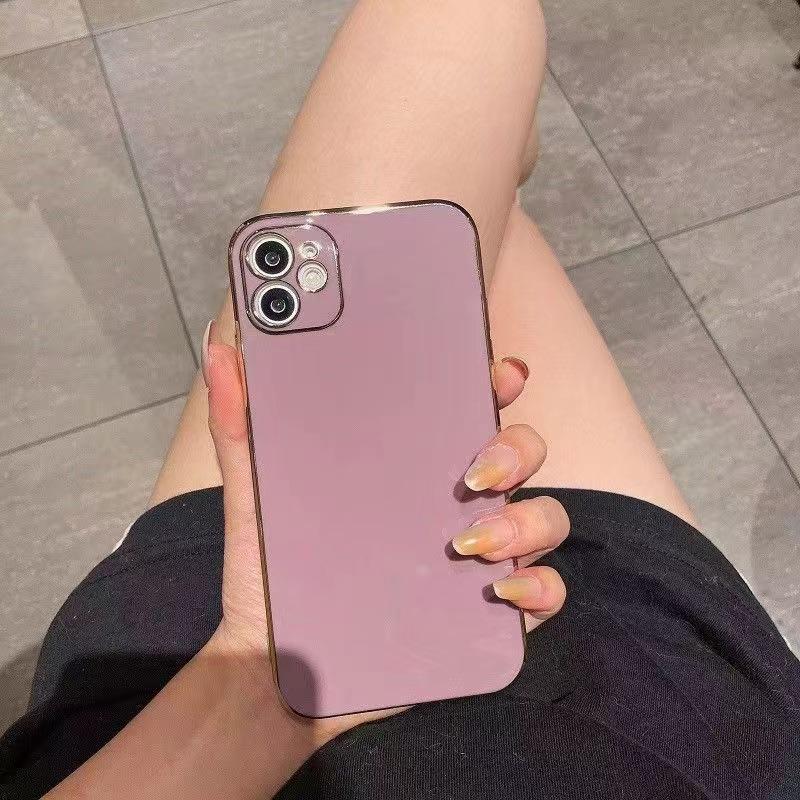 Применимо к чехлу для мобильного телефона iPhone16 12 простой Apple 15Pro противоударный 11 защитный чехол 8 гальванизированный 14 силиконовый мягкий чехол