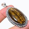 Tiger Eye Gemstone Handmade 925 Sterling Silver Jewelry Pendant 2.56" n8u81