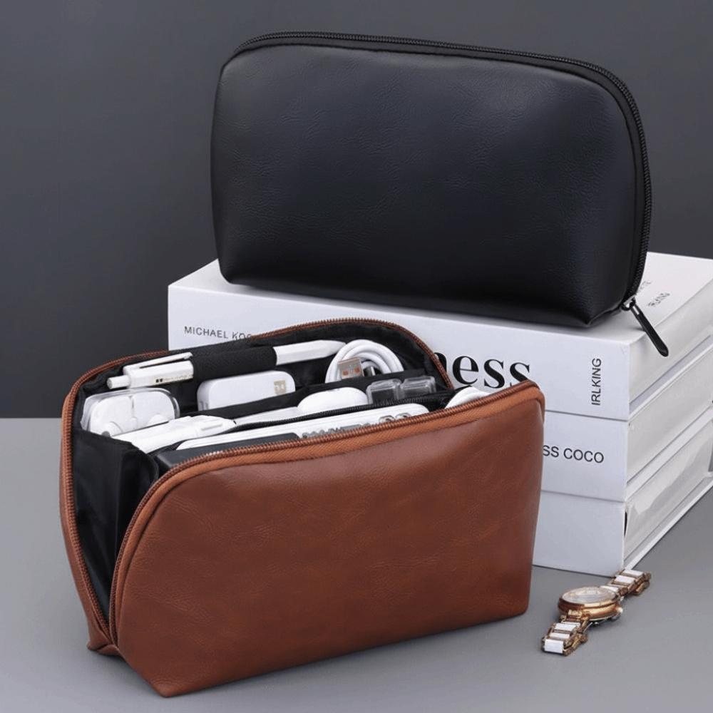 Portable USB Organizer Bag Solid Color Cable Storage Pouch  for Electronic Accessories Storage