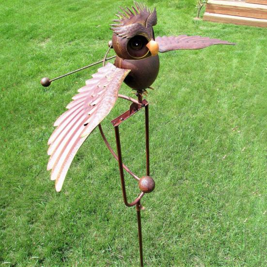 Яркая кинетическая ветровая вертушка, садовая скульптура, металлическое крыло орла, хлопающая скульптура, уличный декор