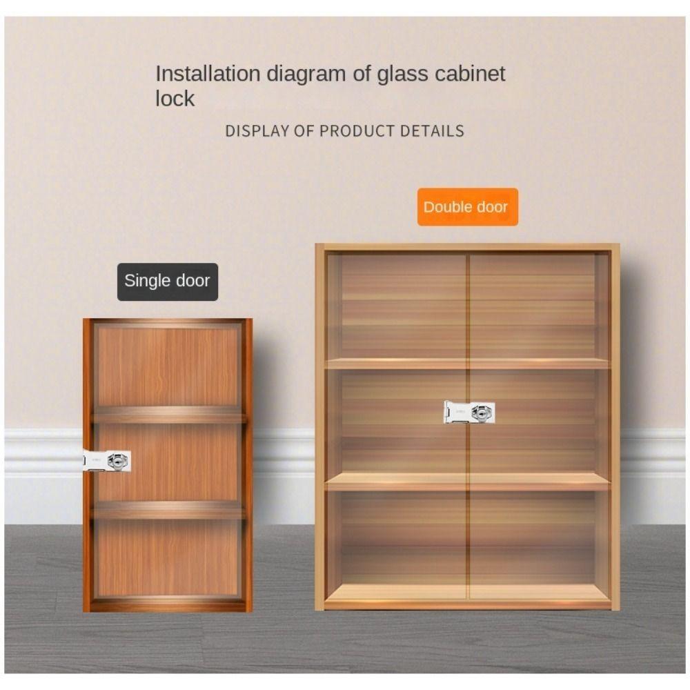 Zinc Alloy Glass Door Lock Single/Double Door Lockset New Cabinet Door Lock  Home Office