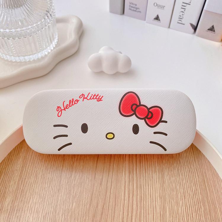 Кейс для очков Hello Kitty Милый Девичий Сердечко Кожаный Кейс для очков от близорукости Ударопрочный Анти-давление Девичья Коробка для хранения очков Подарок