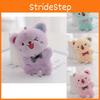 Adorable Plush Happy Bear Keychain Cute Cartoon Backpack Accessory Lovely Doll Machine