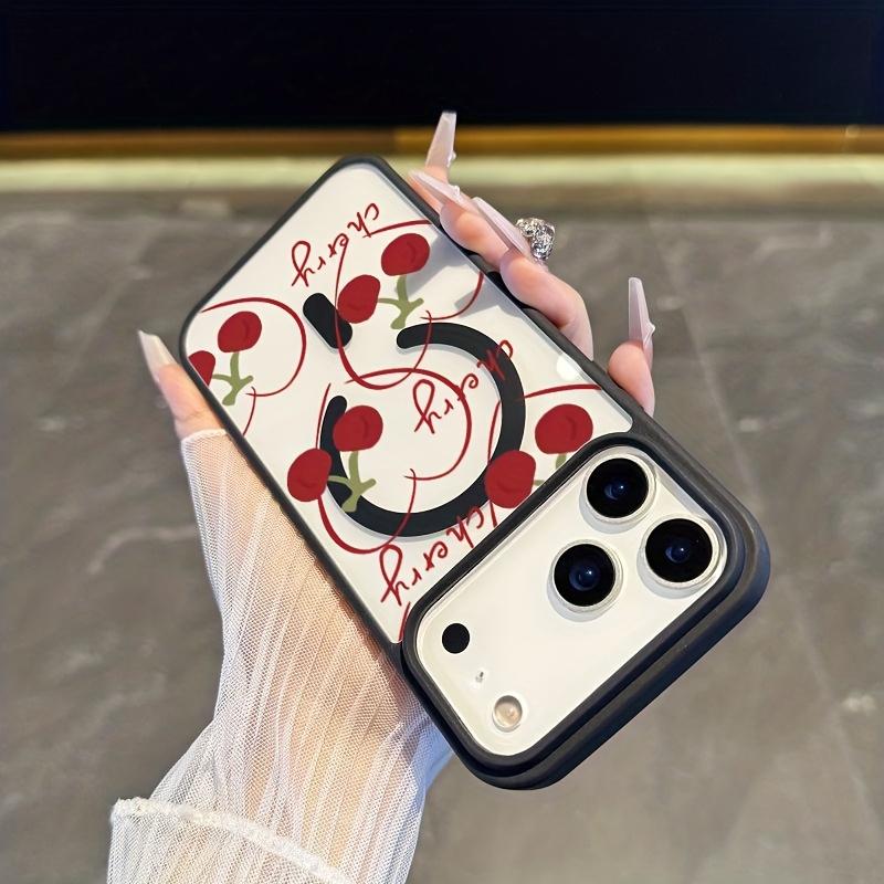 Любовь вишня магнитный чехол для телефона подходит для iPhone 17 16 15 14 13 12 11 Pro/Max/Plus противоударная задняя крышка