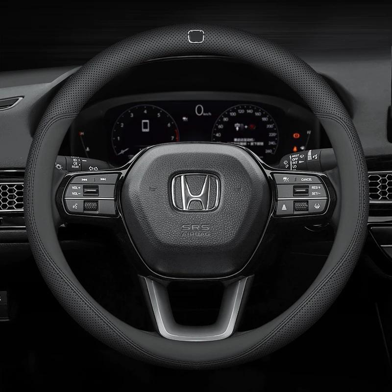 AAAKM1 Leather Car Steering Wheel Cover for Honda CRV Ridgeline HRV Prologue Civic URV Accord ZRV CRV WRV BRV Auto Interior Accessories