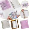 M5 Glitter 5-Hole Binder Cover Transparent Colored Journal Sketchbook Accessories Diary Office Supplies
