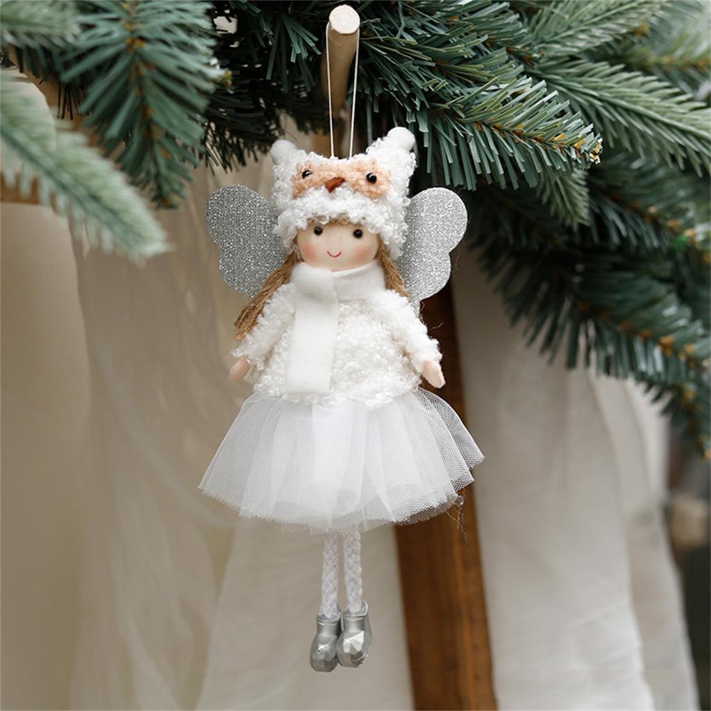 Рождественские плюшевые куклы-ангела для девочек, украшения, рождественская елка, подвеска, подвесное украшение для дома, новогодний декор, подарки для детей