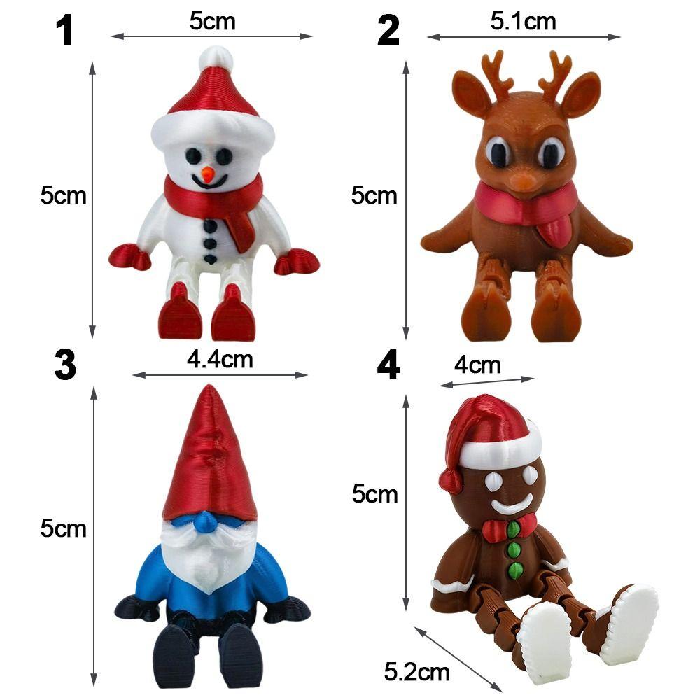 Cute 3D Printing Christmas Decoration Snowman Elk Santa Claus Xmas Pendant Desktop Toys Ornaments Festive Collection