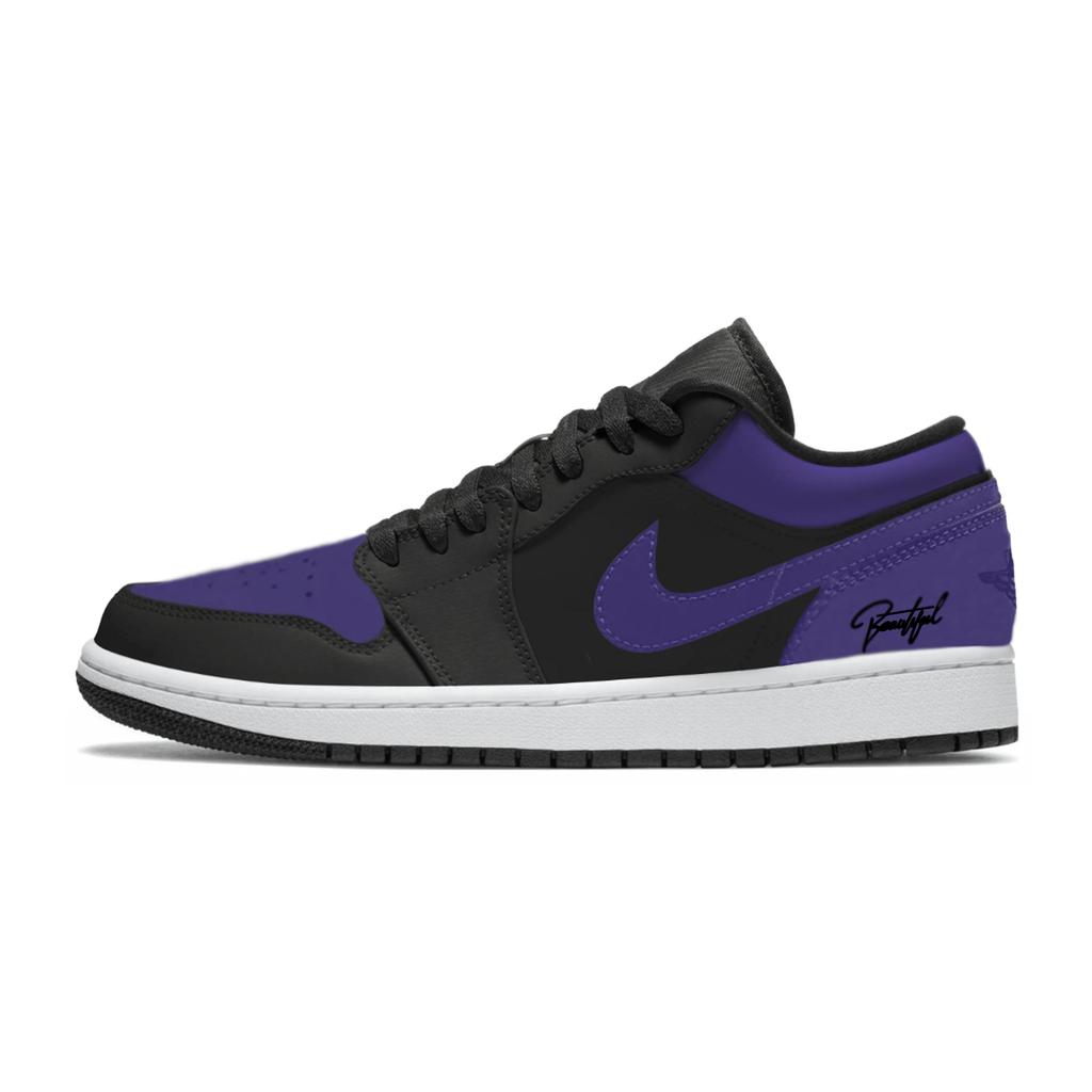 Jordan Air Jordan 1 Low Винтажные Баскетбольные Кроссовки Унисекс Фиолетовые 553558-081(Команда1820-)