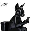 Креативный Ежедневный Юмор Настольный Декор 3D Печатная Фигурка Лысой Кошки на Унитазе, Забавная Миниатюрная Настольная Фигурка для Коллеги, Праздничный Подарок, Украшение для Влюбленных